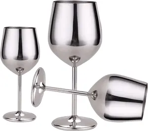 Aluminum stainless steel wine glass hot sale product stainless steel wine glass for hotels and restaurant glass wine
