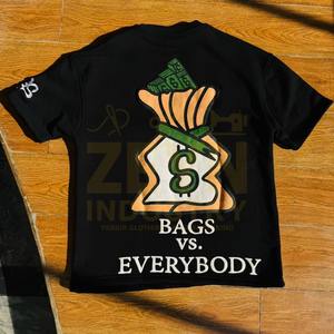 Camisetas de Algodón Extra Grandes de Estilo Urbano con Diseño Personalizado Serigrafiado, Lavado Ácido, Camisetas Vintage con Estampado de Diamantes de Imitación y Lavado Ácido para Hombre - Product Image 2