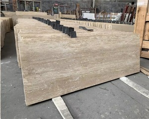 Azulejos de Travertino de Primera Calidad, Tamaños Personalizables, 3 cm de Grosor, Corte Veteado, Diseño Moderno para Baño y Cocina, Turquía - Product Image 4