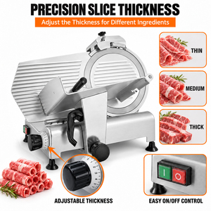Máquina Cortadora <span class=keywords><strong>de</strong></span> Carne Eléctrica Comercial Semiautomática con Cuchilla <span class=keywords><strong>de</strong></span> Acero Inoxidable <span class=keywords><strong>de</strong></span> 300 mm para Carnicería, Supermercado, Tienda <span class=keywords><strong>de</strong></span> Delicatessen - Product Image 4