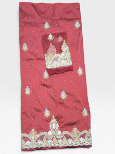 Tela George Blanca de Lujo con Cuentas y Bordado de Cristales Dorados y Plateados para Vestidos de Novia Nigerianos - Product Image 2