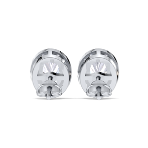 IGI Certified Lab Grown Diamond Oval Halo <b>Stud</b> Earrings Solid 925 Sterling <b>Silver</b> Oval Cut Halo Diamond <b>Studs</b> - Product Image 2