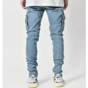 Paiement OA-jean coupe slim pour homme, pantalon moulant et moulant, avec grand trou de destruction, short déchiré pour homme - Product Image 3