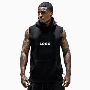 <b>Sleeveless</b> Sweatshirt <b>Hoodie</b> <b>Men's</b> Gym wear Factory Wholesale B2B Manufacturer OEM <b>Men</b> <b>Sleeveless</b> <b>Hoodie</b> - Product Image 1