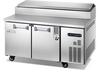 Venta al por mayor Pizza Prep Table chiller Recién llegado Pizza Prep Table Refrigerado de acero inoxidable congelador para tienda de alimentos