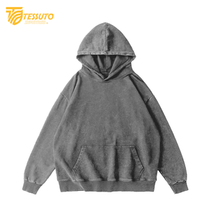 Calidad de fábrica logotipo personalizado impresión con capucha peso pesado 100% algodón lavado ácido diseño invierno hombres sudaderas con capucha de punto - Product Image 6