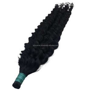 Extensions de cheveux vierges naturels indonésiens en vrac, bouclés, pour perruque en dentelle frontale, brun clair, sans colle, faites à la main, cheveux humains, fournisseur de perruques - Product Image 4
