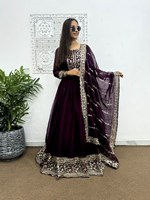Salwar Kameez Anarkali de qualité supérieure en rayonne prête à porter, de couleur rouge et marron, taille plus, style pakistanais