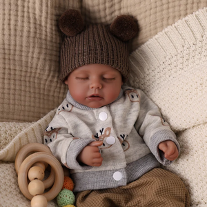 Muñeca Bebé <span class=keywords><strong>Reborn</strong></span> de <span class=keywords><strong>Silicona</strong></span> de <span class=keywords><strong>Cuerpo</strong></span> <span class=keywords><strong>Completo</strong></span> de 12 Pulgadas, Modelo Lucy de Babeside, Bebé Africano Americano Durmiendo, Compañero Realista - Product Image 2