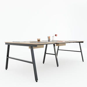 Aconcept HBAC049 Minimalist <b>Office</b> Furniture 240x120cm Plywood with Melamin Finish Iron Legs Meeting <b>Table</b> - Product Image 4
