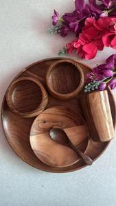 Juego de Vajilla de Madera de Buena Calidad, Platos, Tazones y Cubiertos de Madera Natural para una Vida Sostenible, Disponible a Precio de Exportación - Product Image 4