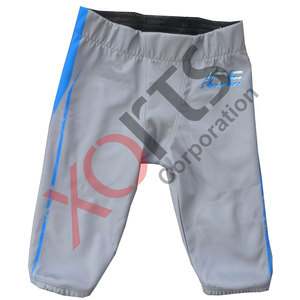 Uniforme d'équipe de football américain personnalisé avec sublimation pour enfants, jersey bleu gris de qualité supérieure, gants de pantalon confortables, vente en gros - Product Image 4
