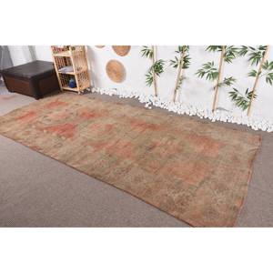 Alfombra turca Vintage, diseño de retazos naranja verde, felpa de lana de 4,7x11,1 pies con respaldo de látex para decoraciones de sala de estar - Product Image 3