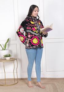 New Arrival Indian Velvet Suzani Embroidered Jacket Bohemian Artisanal <b>Coat</b> - Product Image 2