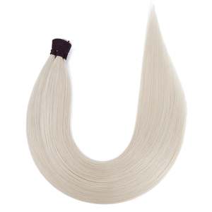 Extensiones de Cabello con Microperlas I-Tip, Cabello Humano Remy Ruso 12A, Liso, Ondulado, Rubio Platino # 60a - Product Image 1