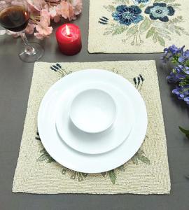Luxury MD Beaded <b>Placemat</b> Runner Exclusive Embroidered Floral Handmade Classic Style Wedding Eco-Friendly - Product Image 5