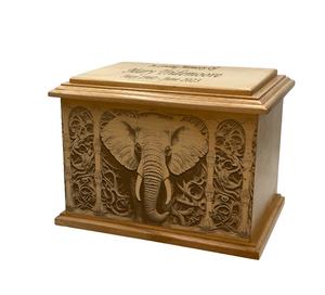 Urne funéraire éléphant taille adulte urne funéraire en bois gravée vie sauvage urne funéraire en bois avec personnalisation - Product Image 6
