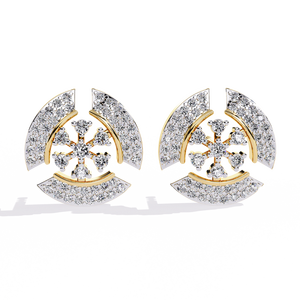 Boucles d'oreilles en or 18 carats brillantes avec diamant de laboratoire, boucles d'oreilles de qualité supérieure - Product Image 1