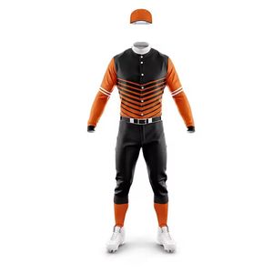 Conjunto de Uniforme de Béisbol Personalizado, Ropa de Softbol con Pantalones, Sudadera con Capucha, Pantalones Cortos de Malla, Botones de Entrenamiento en Equipo, Jersey Transpirable 100% Poliéster - Product Image 1