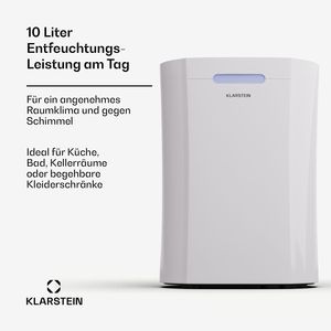 Deshumidificador Doméstico de 10L por Día, Secador de Aire Portátil con Compresor y Drenaje Continuo para Habitaciones de 20-25 m2, Blanco - Product Image 3