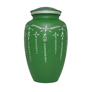 Urna de cremación de metal verde ecológica, diseño de corte de diamante, recuerdo de cenizas humanas, contenedor conmemorativo, suministros funerarios - Product Image 1