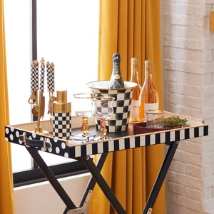 Ensemble d'outils de bar à poignée à carreaux noirs et blancs de designer avec des têtes dorées pour les bars à domicile, les fêtes, la présentation et les occasions de cadeaux - Product Image 5