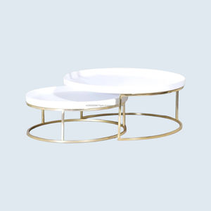 Soporte de pastel de metal de Venta caliente Soporte de pastel de acero multiusos negro y dorado con base de metal de 2 niveles por Abi Overseas - Product Image 3