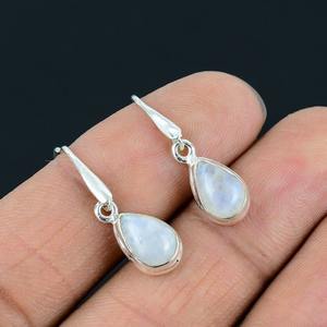 Pendientes giratorios de piedras preciosas de piedra lunar, joyería de plata de ley sólida 925, Pendientes colgantes perfectos para mujer, regalo para Fuego Azul - Product Image 5