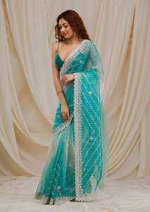 Último Diseño de Sari Indio de Georgette para Fiesta o Boda, Mayorista, Mejor Calidad, Mujer, FATEMA FAISHION FFBT1209FN Digital - Product Image 6