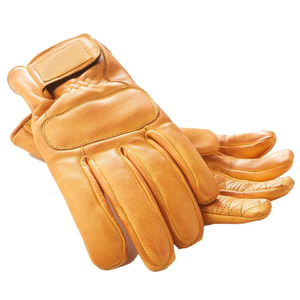 Guantes de moto de cuero de vaca de primera calidad Guantes de carreras de autos de motocicleta Guantes de cuero genuino amarillos para hombres - Product Image 5