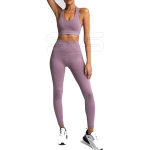 Bas quantité minimale de commande vêtements personnalisés ensemble de Yoga pour les femmes mode de haute qualité vêtements de Fitness serrés femmes ensemble de Yoga - Product Image 1