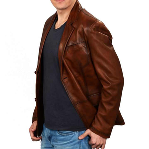 Chaqueta de Cuero para Hombre, Corte Entallado, Cuello Alto, Invierno, Totalmente Personalizada, 100% Piel de Vaca Original, Cierre de Cremallera, Forro de Poliéster - Product Image 6