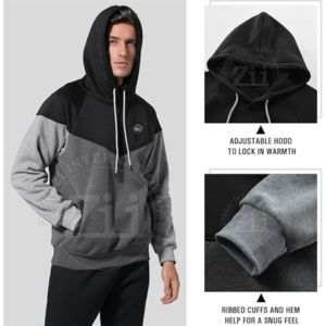 Sudadera con capucha de algodón puro para hombres y mujeres, traje holgado de Color sólido para parejas, Sudadera con capucha OEM informal de gran tamaño, ropa Unisex de manga larga - Product Image 4