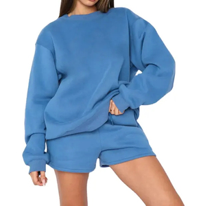 2025 gros personnalisé ensemble court décontracté col rond haute qualité sweat ensembles et court femmes vêtements actifs Fitness Shorts ensemble - Product Image 5