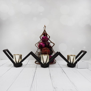 Bougeoir en métal de conception ZIG ZAG à forte demande avec revêtement protecteur pour une utilisation durable pour la décoration de la maison - Product Image 1