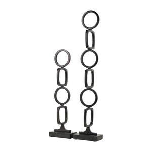 Objet de table en métal noir de qualité supérieure Durable de haute qualité Design moderne Pièce décorative élégante parfaite pour la maison et le bureau élégants - Product Image 4