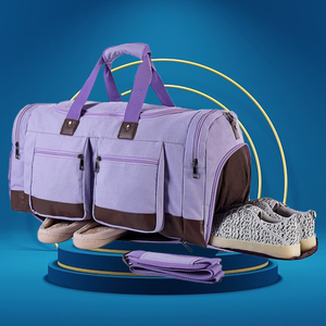 กระเป๋าผ้าแคนวาสสำหรับเดินทางแบบปรับแต่งได้กระเป๋าดัฟเฟิลกระเป๋าเดินทางข้ามคืนจากโรงงาน - Product Image 6