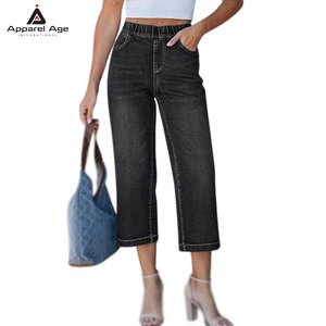 Custom Made Design Breathable Eco-Friendly Women Jeans Capris Unique Design <b>Top</b> Selling Jeans Capris In Wholesale - Product Image 3