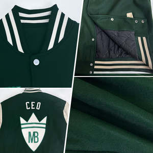 Your Own Logo <b>Wool</b> Chenille Embroidery Baseball Letterman <b>Jackets</b> <b>Men</b> Vintage Blank Leather Sleeve Varsity <b>Jacket</b> - Product Image 2