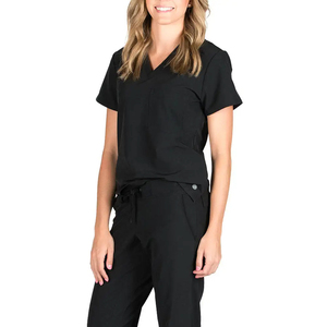 Best Quality Custom Men's Short Sleeve Fashionable Uniforms with <b>Stand</b> <b>Work</b> Uniforms Sets Unisex Slim Fit Unisex - Product Image 1