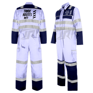 Ensemble de vêtements de travail de construction avec chemise en polyester boutonnée à bavette réfléchissante col rond Logos personnalisés disponibles pour les travaux sur le terrain - Product Image 3