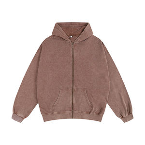 เสื้อฮู้ดแฟชั่นผ้าคอตตอนผ้า100% ปักลายมีซิปปกติผ้าเกล็ดปลา - Product Image 4