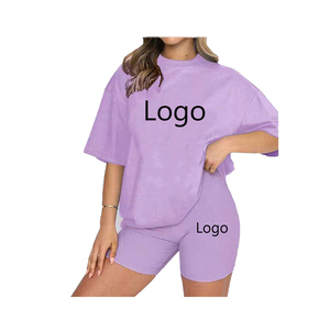 2025 nouveautés été solide tricot décontracté femmes deux pièces t-shirt et short ensemble respirant imperméable - Product Image 5