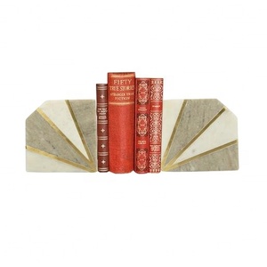 Juego de Sujeta Libros Decorativos de Mármol con Diseño de Incrustaciones de Latón, Hechos a Mano, Cuadrados, de 10 cm - Regalos y Decoración del Hogar, Oficina y Tienda, Venta al por Mayor - Product Image 1