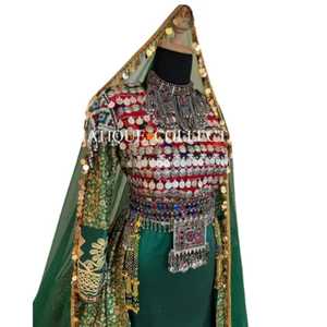 Feroza Banarsi tela ropa afgana Vintage Kuchi étnico ropa afgana estilo gitano vestido Kuchi afgano - Product Image 2