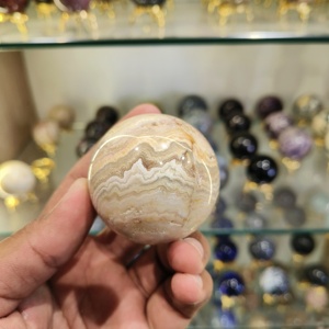 Cristal de guérison jaune dentelle agate sphère cristal boule de guérison pierre naturelle Quartz poli spécimen Rare Reiki plage nouvelle énergie - Product Image 5