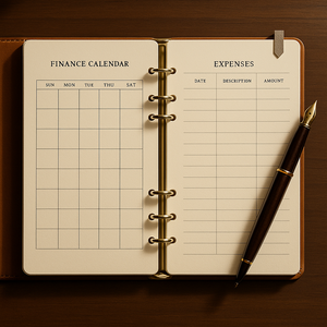 LABON Vintage Plaid Crest Design PU in pelle Budget Planner organizzatore raccoglitore per pianificazione finanziaria accademica e uso regalo retrò - Product Image 2