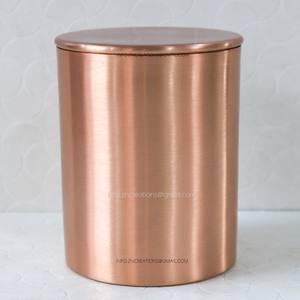 Contenedor de velas de cobre hecho a mano personalizado, tarros votivos de Metal con tapa para decoración del hogar, contenedor de velas perfumadas - Product Image 1