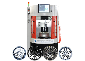 Torno CNC de 3 ejes para reparación de llantas de aleación automotrices de servicio medio, reparación de superficies con corte de diamante, Siemens CNC, portaherramientas de 8 estaciones - Product Image 2