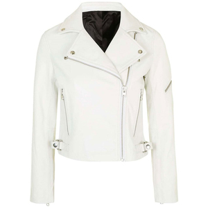 Chaqueta de cuero genuino para mujer de alta calidad 2025, diseño personalizado, abrigo de invierno ajustado de piel de oveja para motocicleta, OEM - Product Image 3